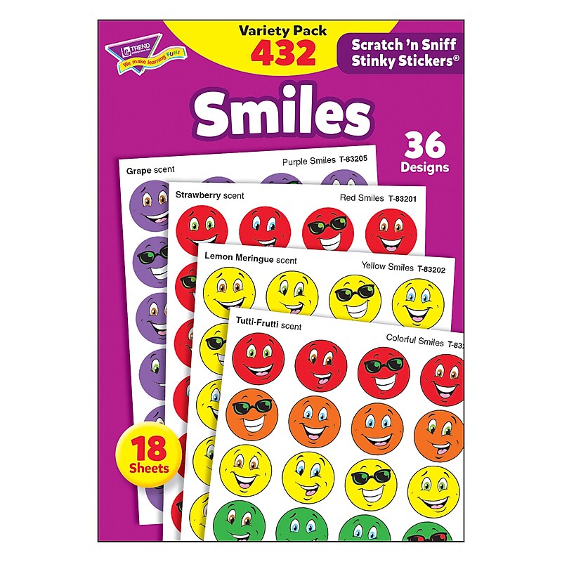 Trend Enterprises® Stinky Stickers, Smiles (T-83903) image 1