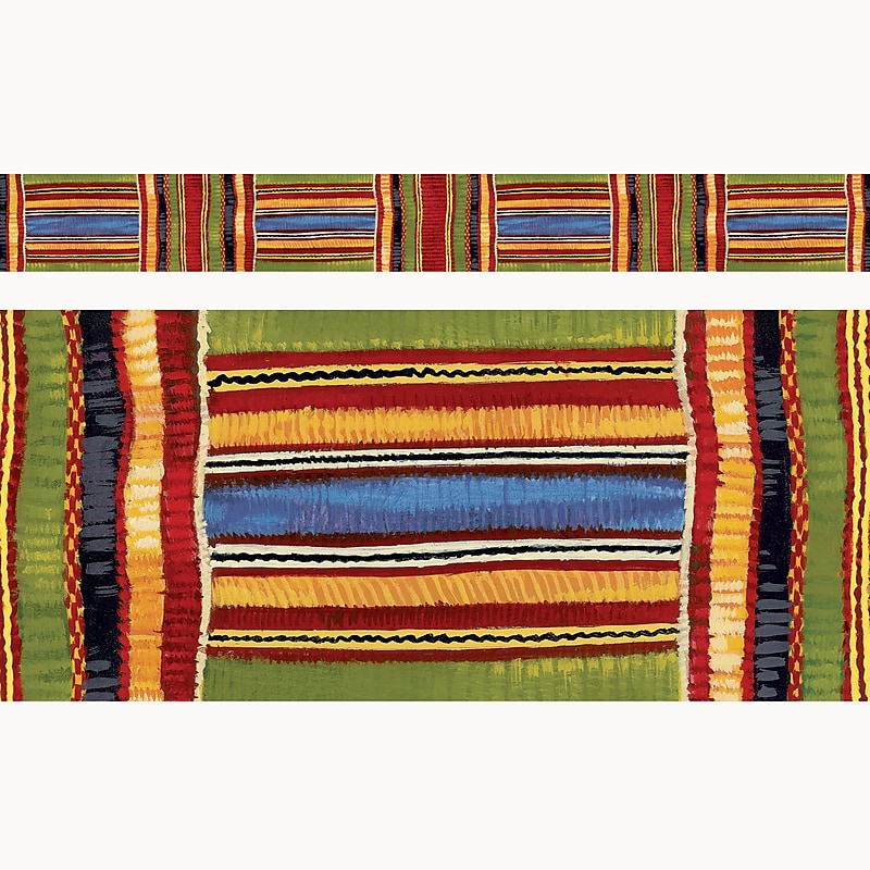 Trend Enterprises Bolder Borders, 35.75', Kente Cloth, 6 Packs/Bundle (T-85092-6) image 1