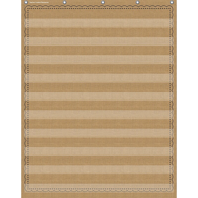 Teacher Created Resources 10-Pocket Pocket Chart, 34" x 44", Burlap (TCR20839) image 1