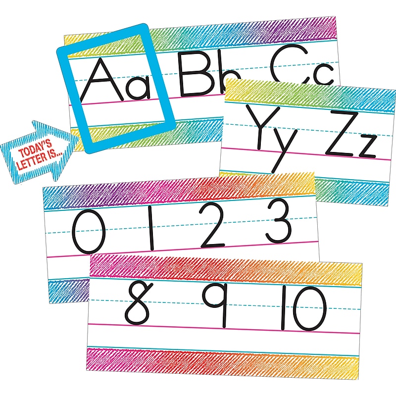 Teacher Created Resources Colorful Scribble Alphabet Line Bulletin Board, 14/Set (TCR3052) image 1