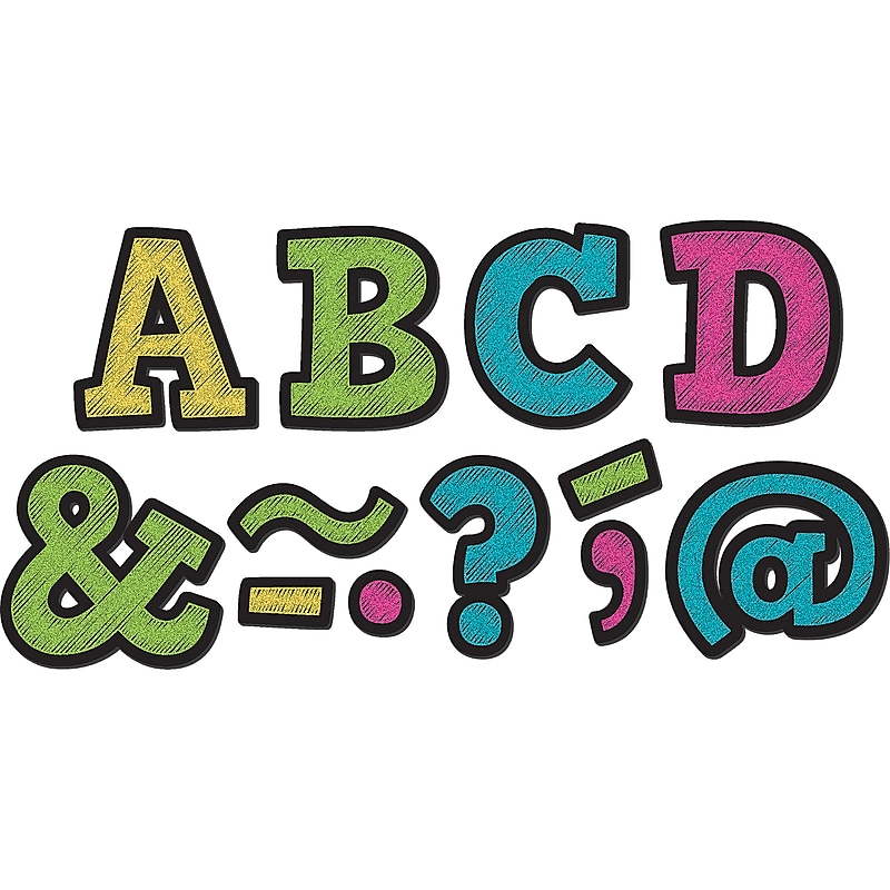 Teacher Created Resources 2" Chalkboard Brights Bold Block  Magnetic Letters, 70 Pack (TCR77190) image 1