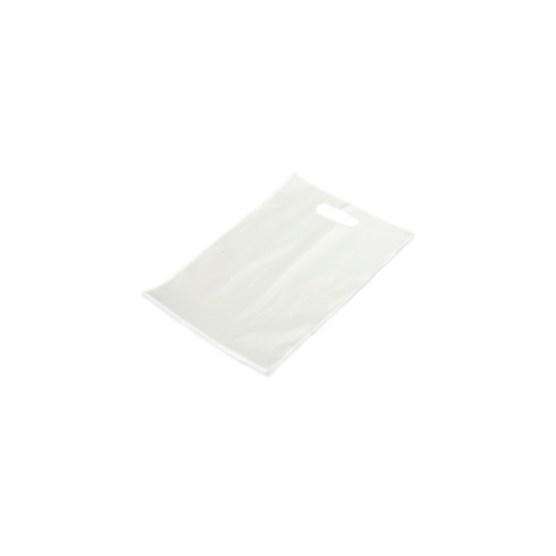 9 x 12" Merchandise Bags with die-cut handles, White, 2 Mil, 1000/Carton (PB940195) image 1
