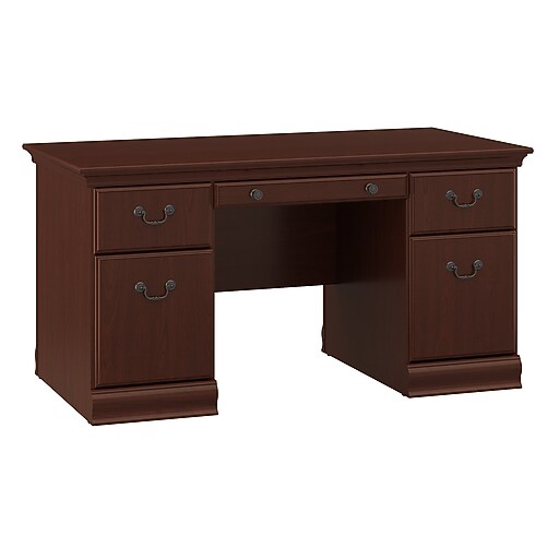Bush Furniture Birmingham 60W Executive Desk, Harvest Cherry/Harvest