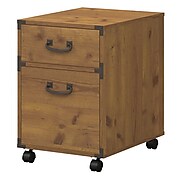 kathy ireland® Home by Bush Furniture Ironworks 2 Drawer Mobile File Cabinet, Vintage Golden Pine (KI50102-03)