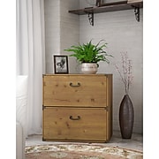 kathy ireland® Home by Bush Furniture Ironworks Lateral File Cabinet, Vintage Golden Pine (KI50104-03)