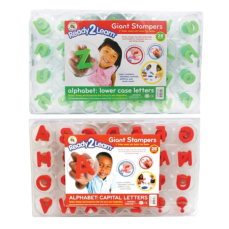 Ready2Learn Giant Alphabet Letters Stampers, 1.9" x 3", Red/Green, 56/Set (CE-6713) image 1