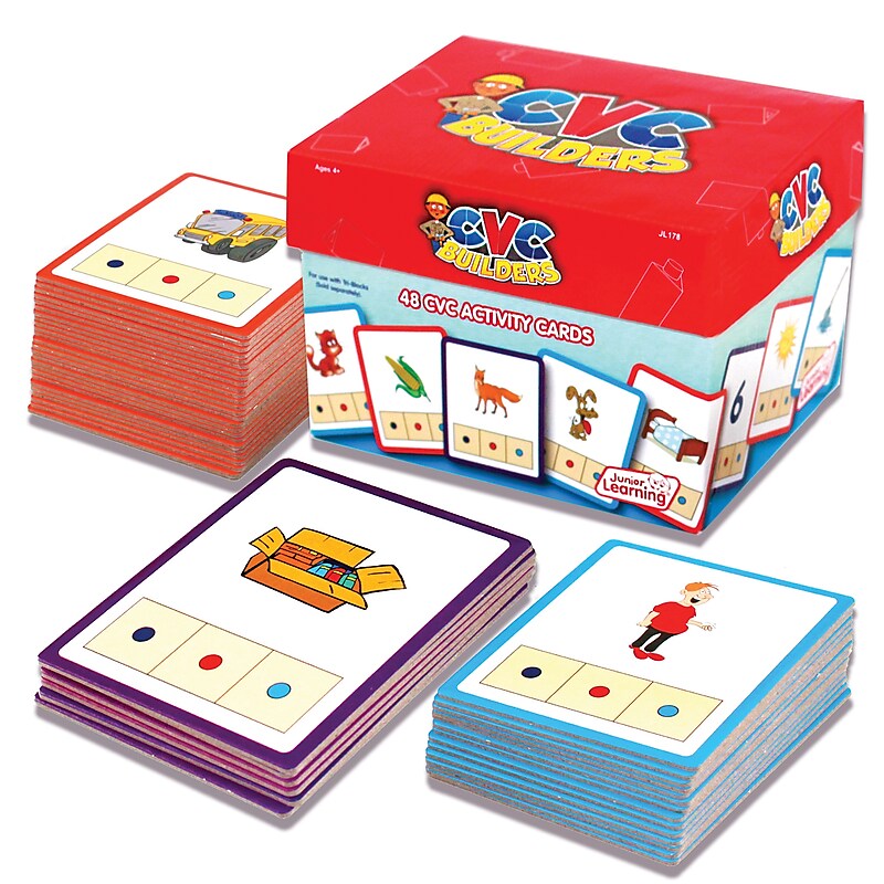 CVC Builders Activity Cards for Grades K-2, 48 Pack (JRL178) image 1