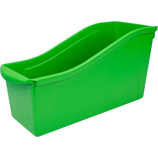 Storex Large Book Bin, 14.3"L x 5.3"W x 7"H, Green, Set of 6