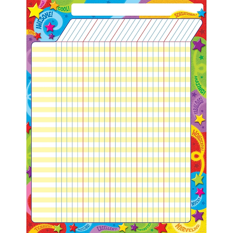 Trend Praise Words 'n Stars Incentive Chart, 17" x 22" (T-73350) image 1