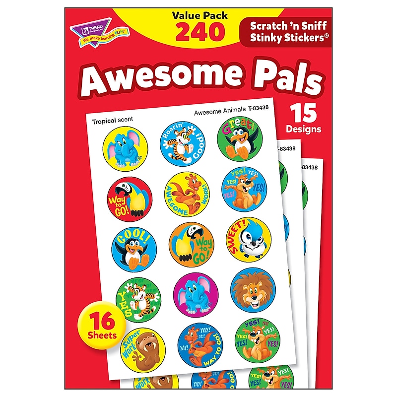 TREND® Awesome Pals Stinky Stickers® Value Pack, 240 Count (T-83914) image 1