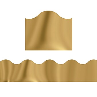 Trend Enterprises 2 1/4" x 39' Gold Metallic Terrific Trimmers, 32.5 ft, 12 Pack (T-91252)