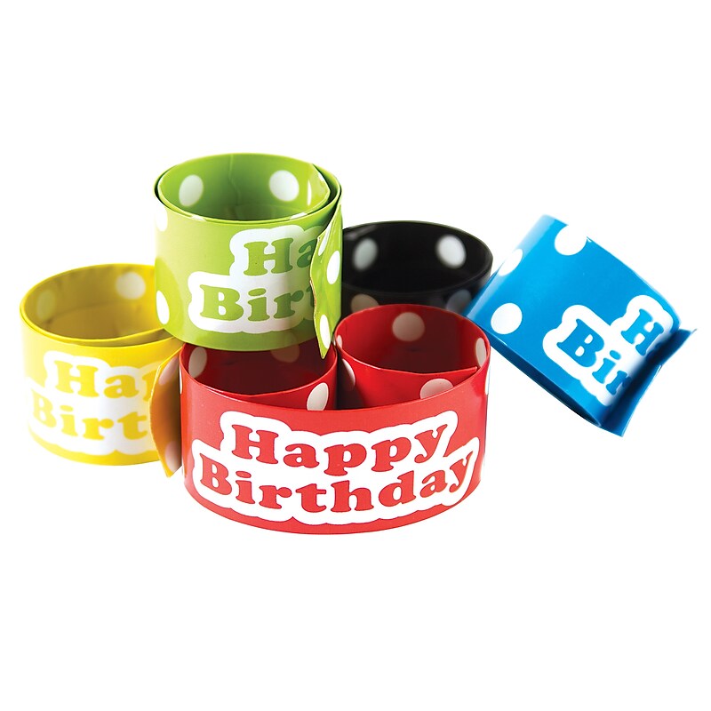Slap Bracelets, Polka Dots Happy Birthday image 1