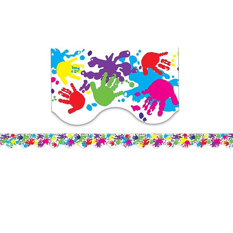 Teacher Created Resources TCR4138 35" x 2.187" Scalloped Helping Hands Border Trim, Multicolor image 1