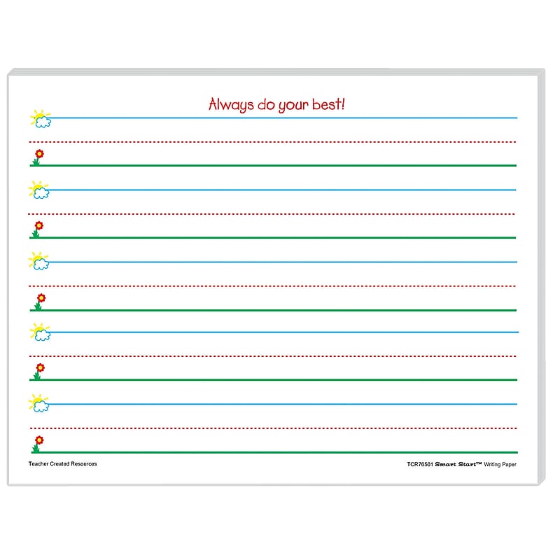Smart Start Writing Paper for Grades K-1, 100 Sheets (TCR76501) image 1