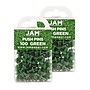 JAM Paper Push Pins, Green, 2 Packs of 100 (2242954A)~#|#~m007145876_sc7