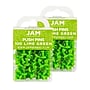 JAM Paper Push Pins, Lime Green, 2 Packs of 100 (522416893A)~#|#~m007145877_sc7