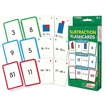 Subtraction Flash Cards for ages 5+, 1 pack of 162 cards (JRL205)