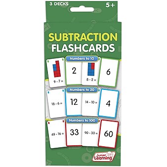 Subtraction Flash Cards for ages 5+, 1 pack of 162 cards (JRL205)