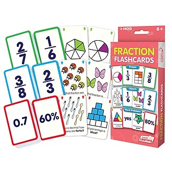 Fraction Flash Cards for grades 2-6, 1 pack of 162 cards (JRL212)