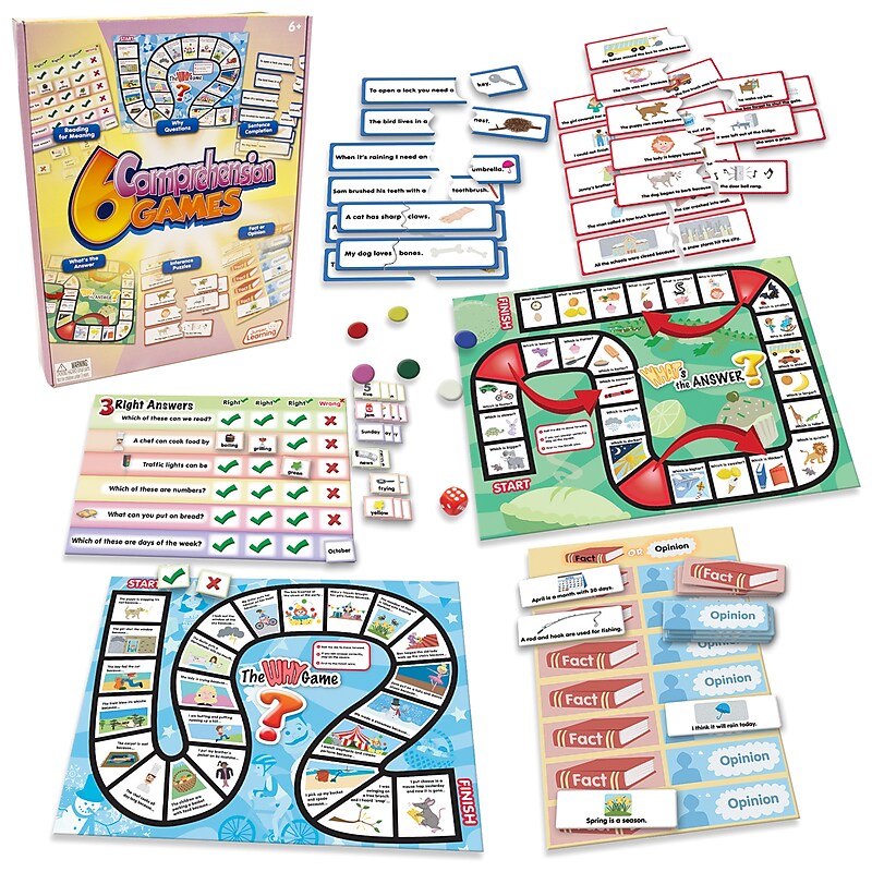 Junior Learning 6 Comprehension Games, multicolor (JRL406) image 1