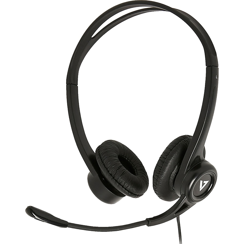V7 Stereo Computer Headset, Over-the-Head, Black (HU311-2NP) image 1