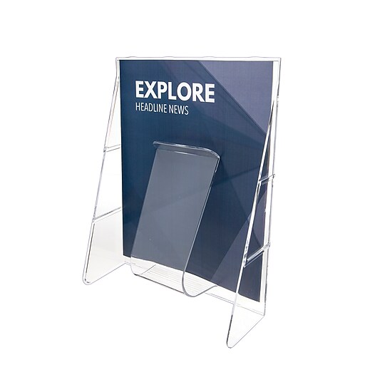 Deflecto® StandTall Literature Holder, 8.2" x 11.7", Clear Plastic