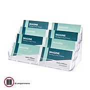 Deflect-O® Acrylic Literature Holders, 4-Tier, 8-Pocket Business Card