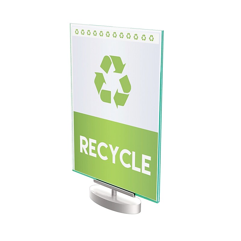 Deflect-O Superior Image Document Holder, 8.5" x 11", Vertical, Table Top, Silver/Clear Acrylic (691590) image 1