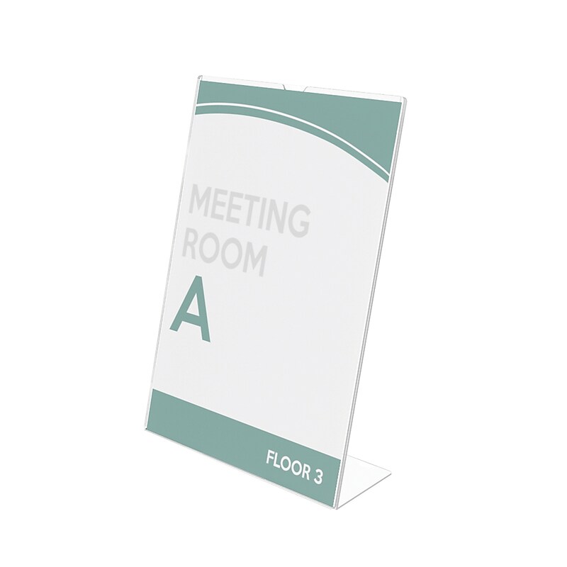 Deflect-O Document Holder, 8.5" x 11", Vertical, Table Top, Clear Plastic (DEF590101) image 1