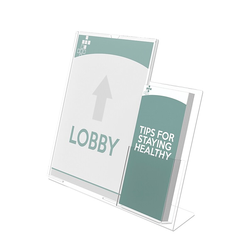 Deflect-O Document Holder, 8.5" x 11", Vertical, Table Top, Clear Plastic (599401) image 1