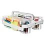 Deflecto Stackable Caddy Organizer with 3 Canisters, Clear  (29003CR)~#|#~m007156303_sc7