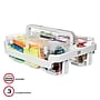 Deflecto Stackable Caddy Organizer with 3 Canisters, Clear  (29003CR)~#|#~m007156304_sc7