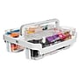 Deflecto Stackable Caddy Organizer with 3 Canisters, Clear  (29003CR)~#|#~m007156305_sc7
