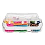 Deflecto Stackable Caddy Organizer with 3 Canisters, Clear  (29003CR)~#|#~m007156306_sc7