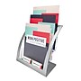 Defelcto Three-Tier Contemporary Magazine Holder, 11-1/4w x 6-15/16d x 13-5/16h, Silver (DEF693745)~#|#~m007156312_sc7