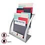 Defelcto Three-Tier Contemporary Magazine Holder, 11-1/4w x 6-15/16d x 13-5/16h, Silver (DEF693745)~#|#~m007156313_sc7