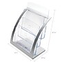 Defelcto Three-Tier Contemporary Magazine Holder, 11-1/4w x 6-15/16d x 13-5/16h, Silver (DEF693745)~#|#~m007156316_sc7