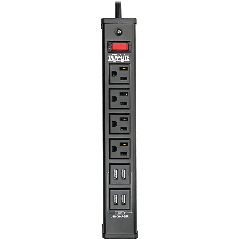 Tripp Lite 8 Outlet Home/Office, 6' Cord, 450 Joules (TLM446USBB) image 1