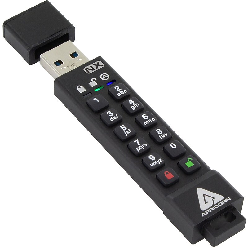 Apricorn ASK3-NX 64GB USB 3.1 Type A Flash Drive, Black (ASK3-NX-64GB) image 1