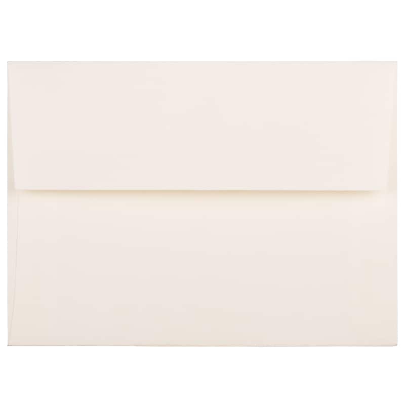 JAM Paper A6 Strathmore Invitation Envelopes, 4.75 x 6.5, Natural White Linen, 25/Pack (74083) image 1