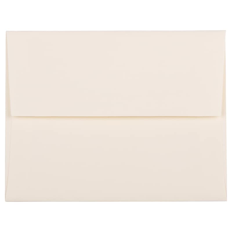 JAM Paper A2 Strathmore Invitation Envelopes, 4.375 x 5.75, Natural White Linen, 25/Pack (99761) image 1