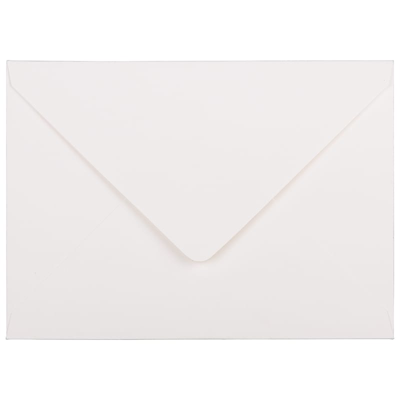 JAM Paper A7 Strathmore Invitation Envelopes with Euro Flap, 5.25 x 7.25, Bright White Laid, Bulk 1000/Carton (1921397C) image 1
