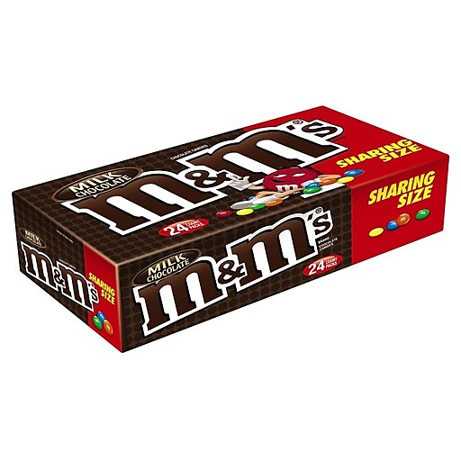 M&M'S Milk Chocolate Candy Sharing Size 3.14 oz. Pouch, 24/Box (MMM04431)