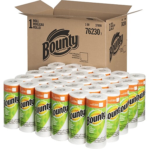 Bounty Paper Towel Rolls, 2 Ply, 36 Sheets/Roll, White, Absorbent, For Kitchen, 1080 Sheets Per