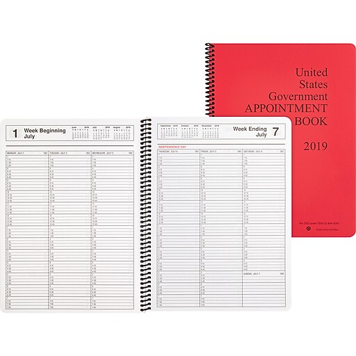 Unicor weekly appointment book 1 year january 2019 till december 2019