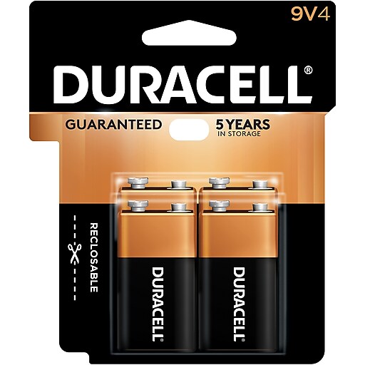 Duracell Coppertop 9V Alkaline Batteries, 4/Pack (MN16RT4Z) at Staples