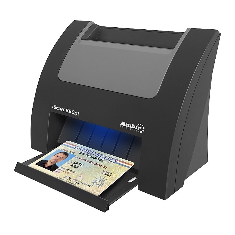 Ambir nScan 690gt DS690GT-AS Desktop Card Scanner, Black image 1