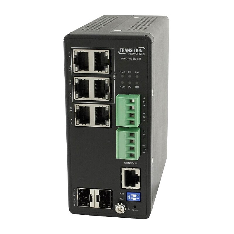 Transition Networks 6-Port Gigabit Ethernet Managed Switch, Up to 10 Gbps (SISPM1040-362-LRT) image 1