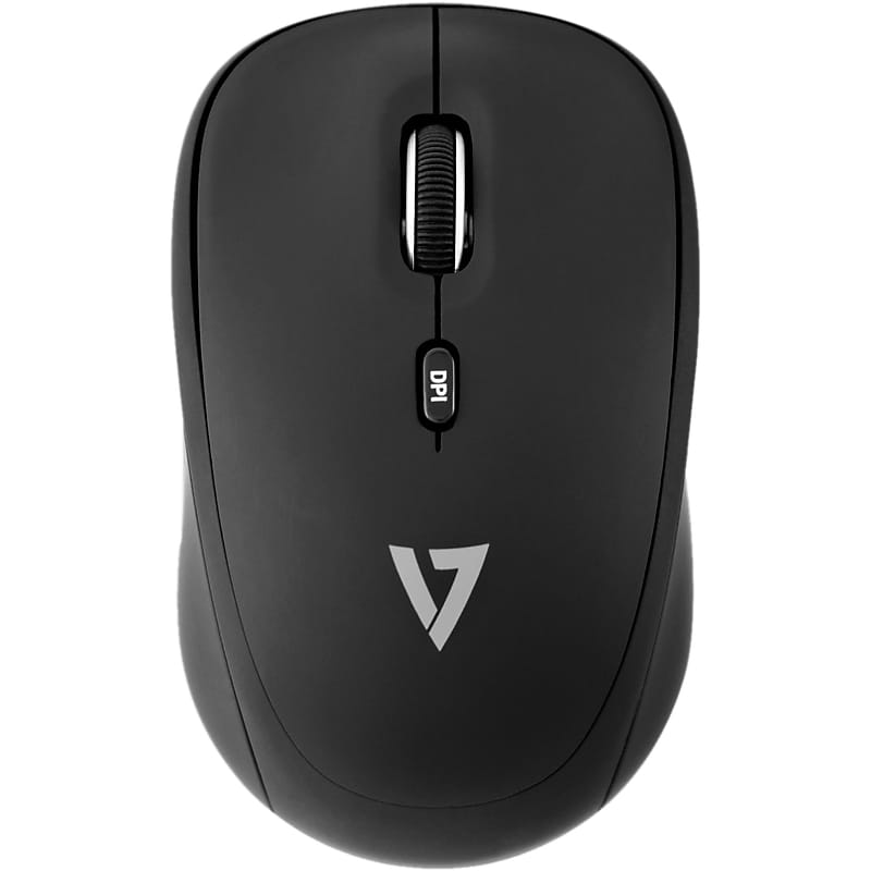 V7 Wireless Ambidextrous Optical Mouse, Black (MW100-1N) image 1
