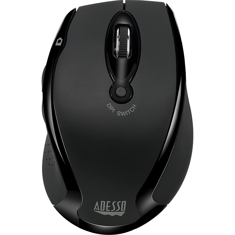 Adesso iMouse M20B Wireless Ergonomic Ambidextrous Optical Mouse, Black image 1